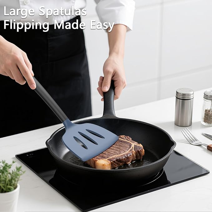 Coukre 3 Pack Silicone Spatula Set, Heat Resistant to 500°F, BPA-Free