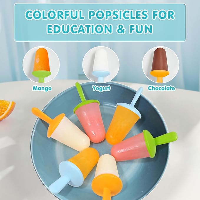 Silicone Popsicle Molds for Toddlers, 6-Cavity Mini Popsicle Molds