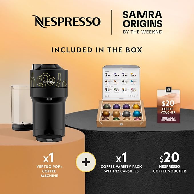 Nespresso Samra Origins Vertuo Pop+ Coffee & Espresso Maker by De'Longhi