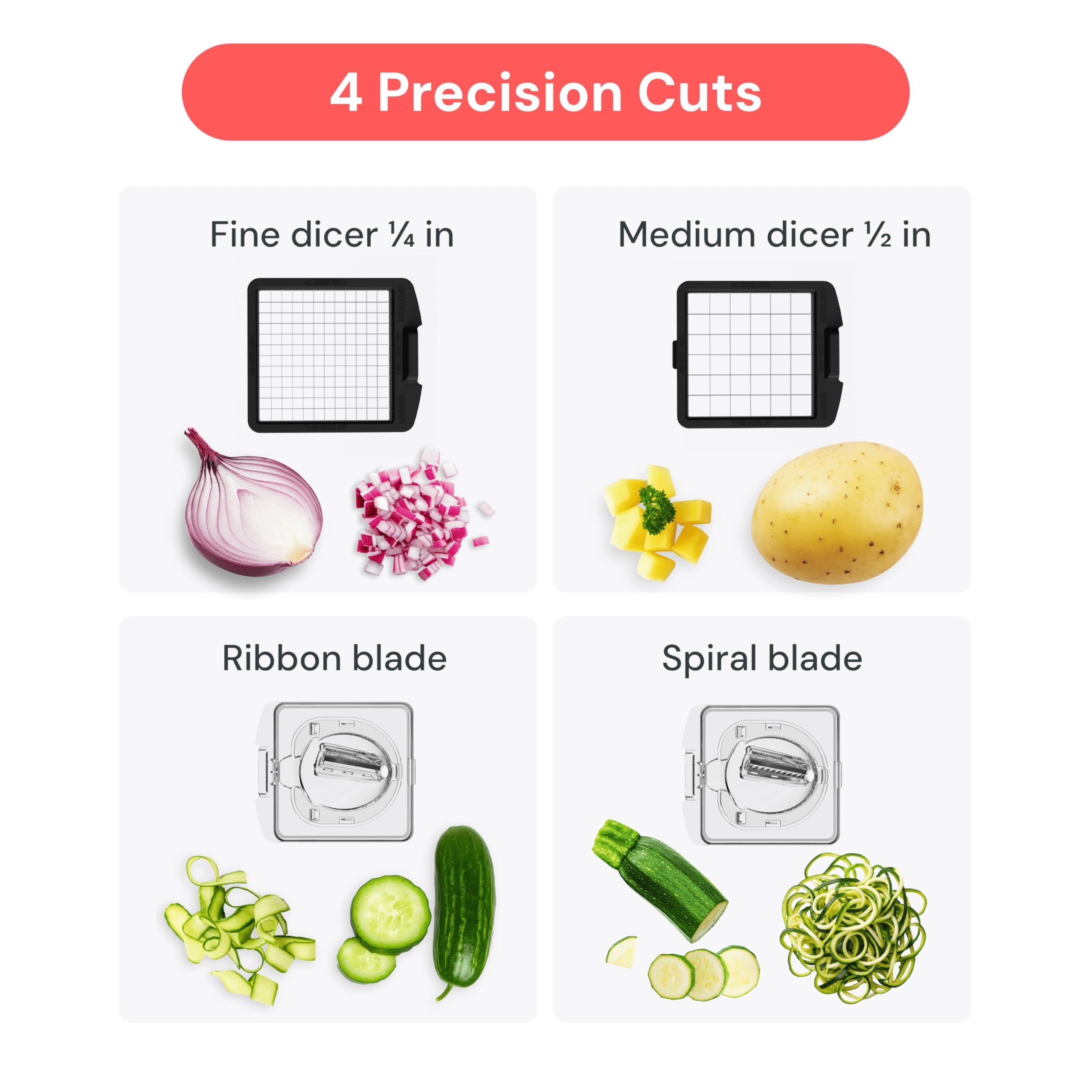 Fullstar Pro Original Vegetable Chopper & Spiralizer, Kitchen Prep Tool