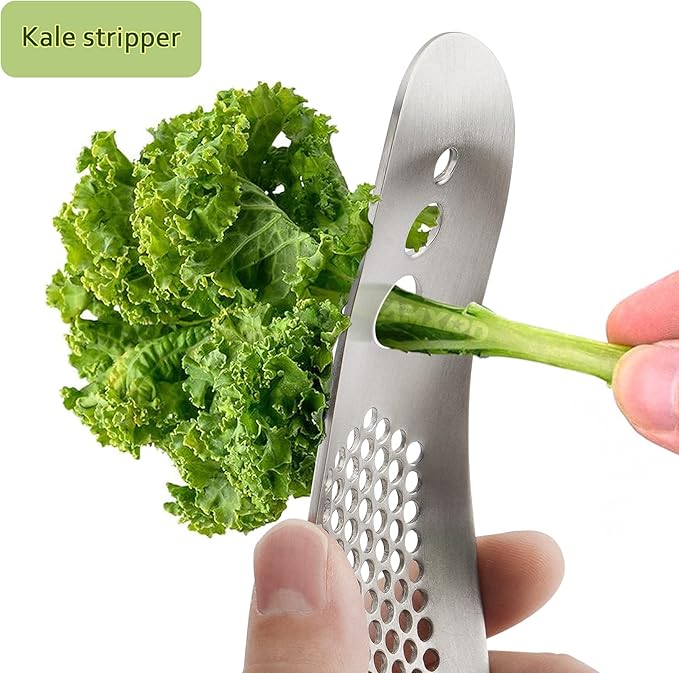 AMXRD Stainless Steel Garlic Press Rocker & Silicone Garlic Peeler