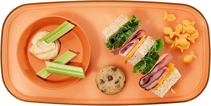 madesmart dipware Small Serving Plate, Stackable & Removable Dip Bowl for Salsa, Queso, Salad, Olives, Dishwasher & Microwave Safe, Multipurpose Plate & Bowl, Orange