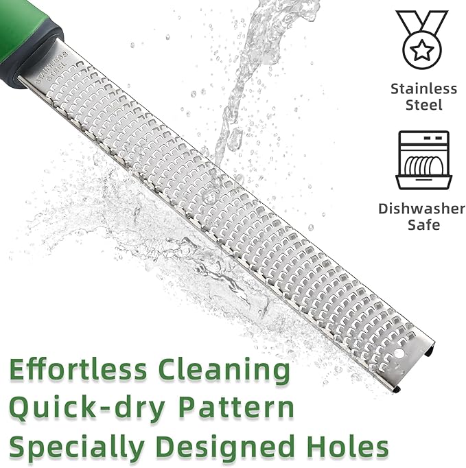 Koythin Green Handle Stainless Steel Citrus Zester Grater