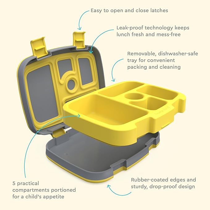 Bentgo Kids Prints Leak-Proof 5-Compartment Bento-Style Kids Lunch Box