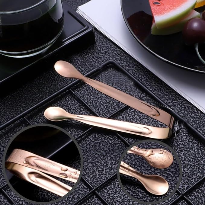 IAXSEE 11 PCS Serving Utensils, Large Stainless Steel Spoons Forks Tongs, Pie Server, Great for Hostess Buffet Catering Banquet Party, Rose Gold