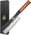 MITSUMOTO SAKARI 7-Inch Japanese Meat Cleaver Knife, 3-layer 9Cr18MoV