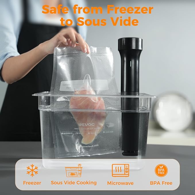 Wevac Vacuum Sealer Bags for Food 11x50 2 Rolls, Fit Food Saver Machines