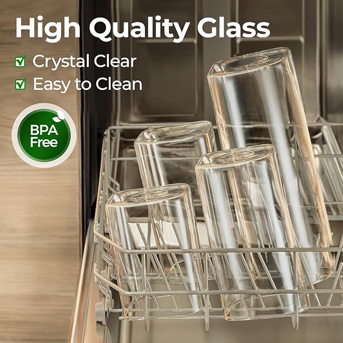 ComSaf Small Glass Containers With Lids 0.7 Qt, Set of 6 Glass Storage Jars