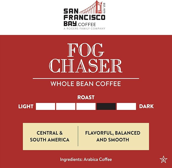San Francisco Bay Coffee Fog Chaser Whole Bean Coffee, 2 lb bag