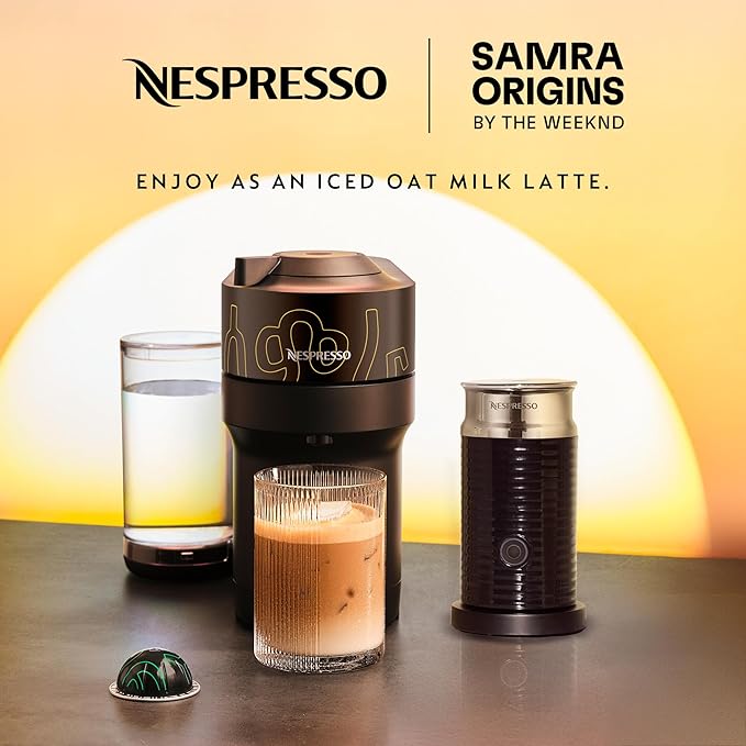 Nespresso Samra Origins Vertuo Pop+ Coffee Machine with Milk Frother