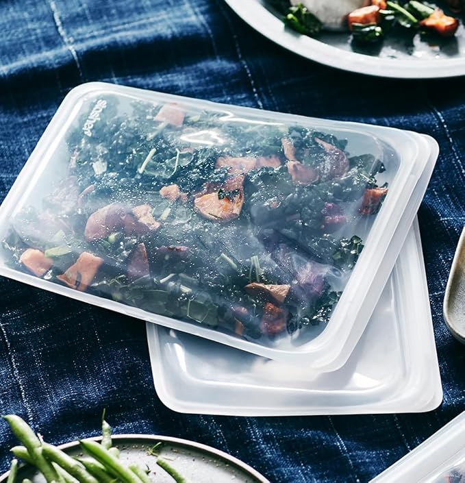 Stasher Premium Reusable Silicone Food Storage Bags, 4-Pack, Clear