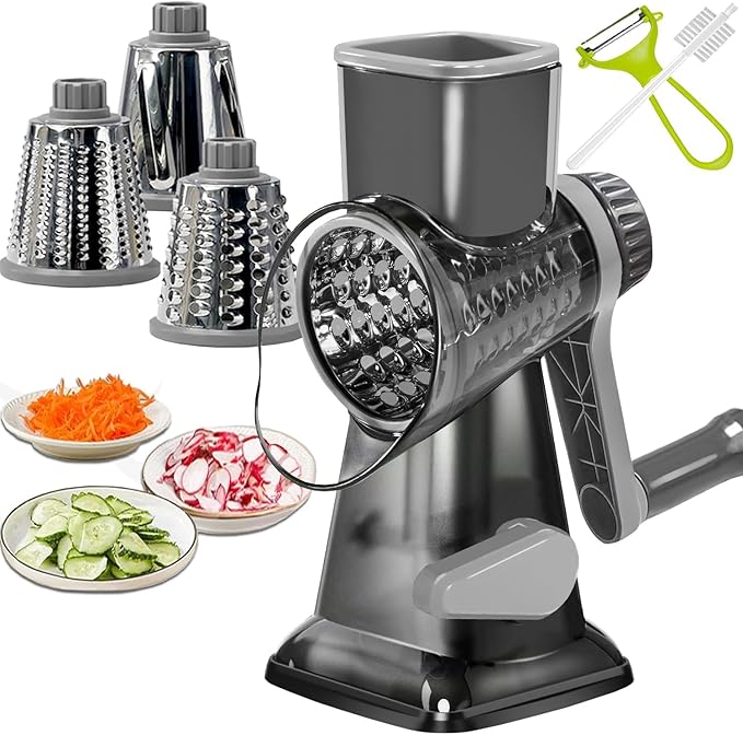 Dachenus Cheese Grater Rotary Cheese Grater,Versatile Cheese Shredder