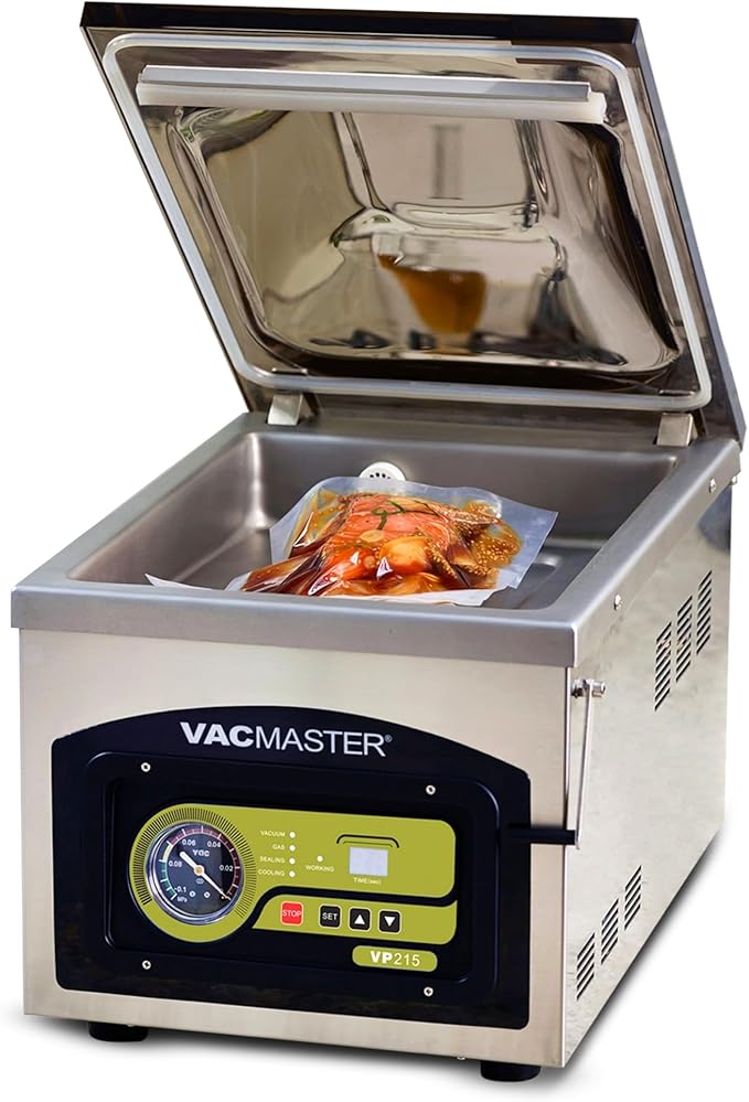 VacMaster VP215 Chamber Vacuum Sealer - Commercial Vacuum Sealer Machine for Food with Oil Pump, 10.25” Seal Bar for 10” x 13” Bags, Food Vacuum Sealer for Sous Vide, Liquids & Food Storage