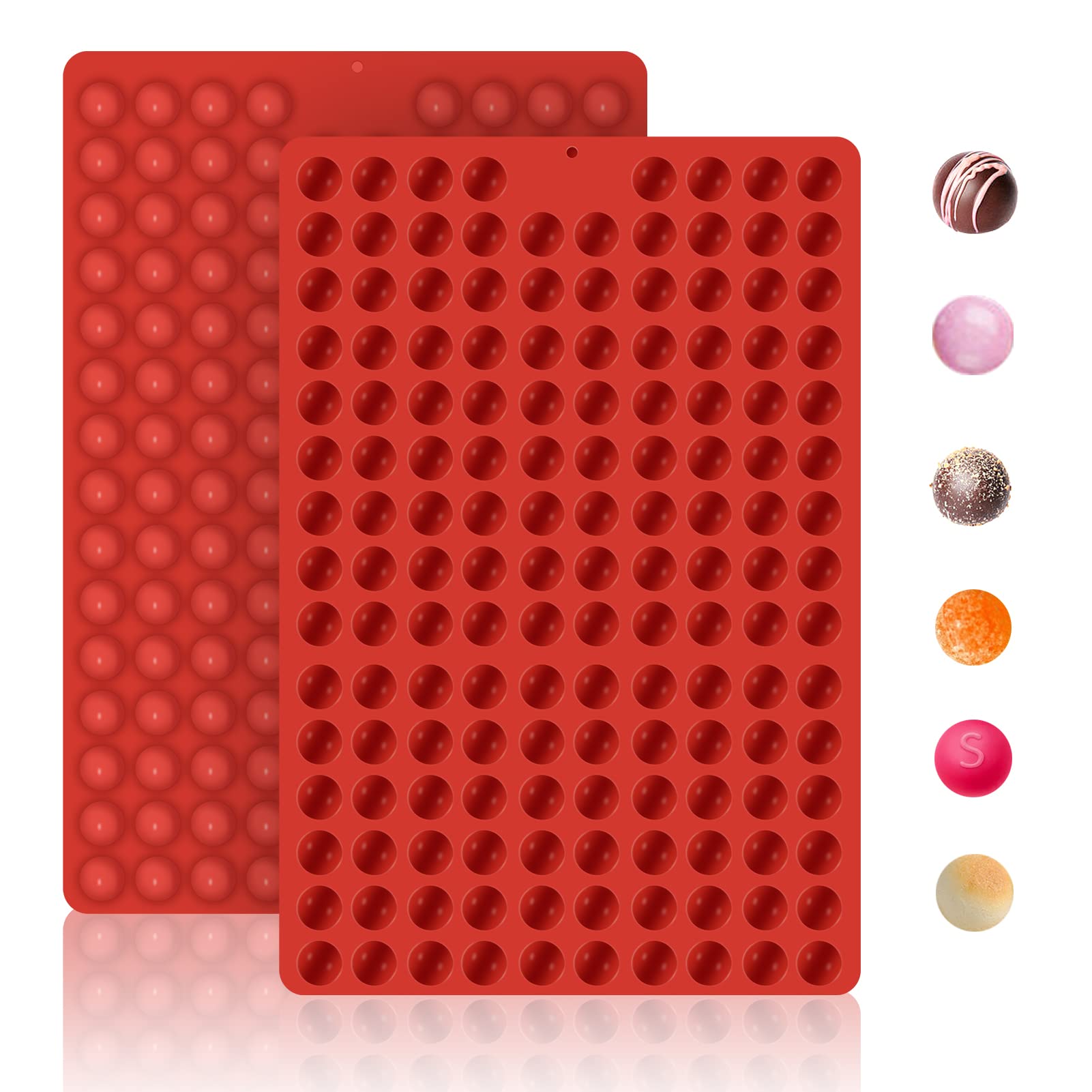 2 PCS Mini Silicone Molds, Dog Treat Molds,296 Cavity Mini Round Non-Stick Silicone Molds for Baking Biscuits, Cookie, Candy, Chocolate, Jelly Pet Dog Treats Mold (Mini Round)