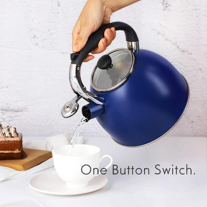 Rorence Whistling Tea Kettle for Stove Top, 2.6QT Stainless Steel Tea Pot