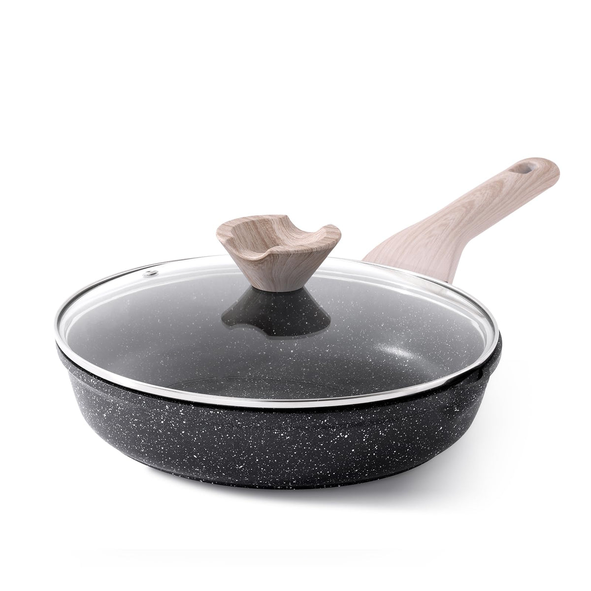 Kordisen Ceramic Non Stick Frying Pan Skillet with Lid, 12.5 Inch Large Pan