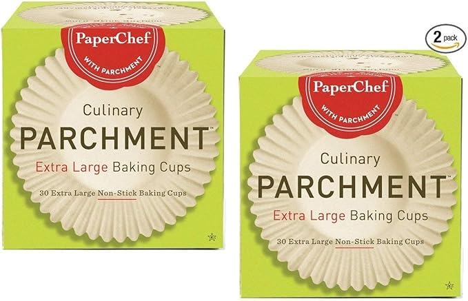 PaperChef XL Parchment Baking Cups Nonstick Easy Release 30 Count 2 Pack