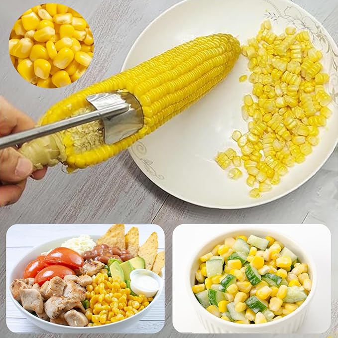 Corn Peeler For Corn On The Cob，Stainless Steel Corn Peeler, Corn on the Cob Remover, Fast and Safe, For Home Kitchens, Restaurants, Outdoor Dining