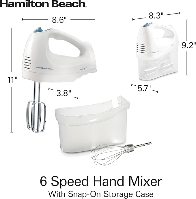 Hamilton Beach 6-Speed Electric Hand Mixer With QuickBurst and Bowl Rest