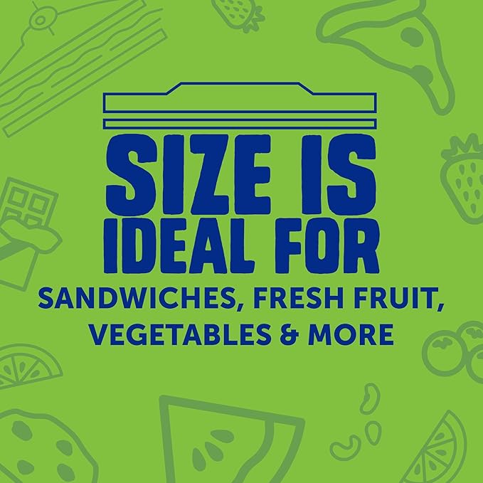 Ziploc XL Sandwich and Snack Bags, Easy Open and Close, Plastic Food Storage Bags, 90 Bags Total