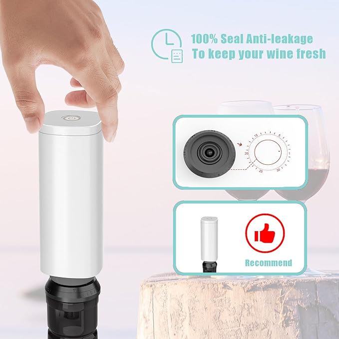 CABIBOX Handheld Electric Vacuum Sealer Machine Kit with 20Pcs Bags, 60KPa powerful suction, 5X freshness extension, 0.2mm double zipper storage, ideal for sous vide cooking & meal prep