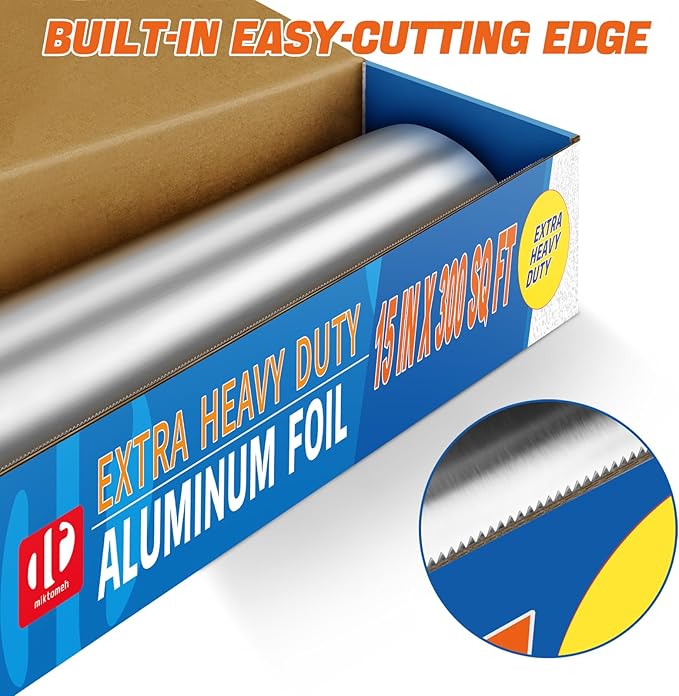 Superior Extra Heavy Duty Aluminum Foil 300 Sq Ft(15 In Wide) with about 30% More Thicker than Regular Heavy Duty Foil, Pack of 1