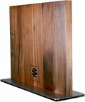 COOLINA Walnut Magnetic Knife Holder, Knife Block Stand with Steel Base
