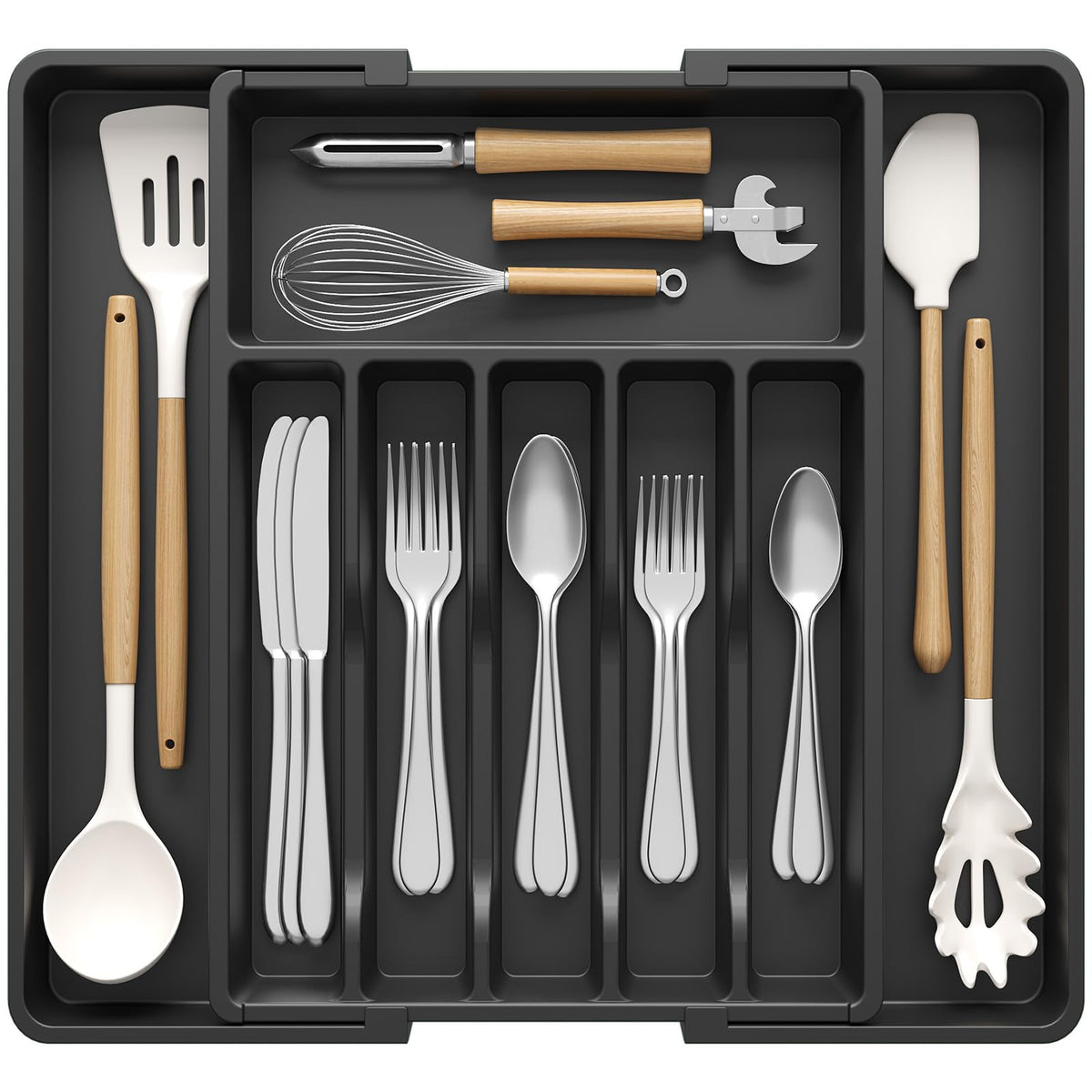 Lifewit Extra Large Silverware Drawer Organizer, Expandable Utensil Tray