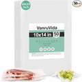VanruVida Vacuum Sealer Bags,10” x 14” 50 Count for Food Saver,Commercial Grade Textured,BPA Free,Heavy Duty,Great for Vac Storage,Freezer, Meal Prep or Sous Vide
