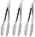 HINMAY Silicone Kitchen Tongs 9-Inch Basics Tongs, Set of 3 (White)