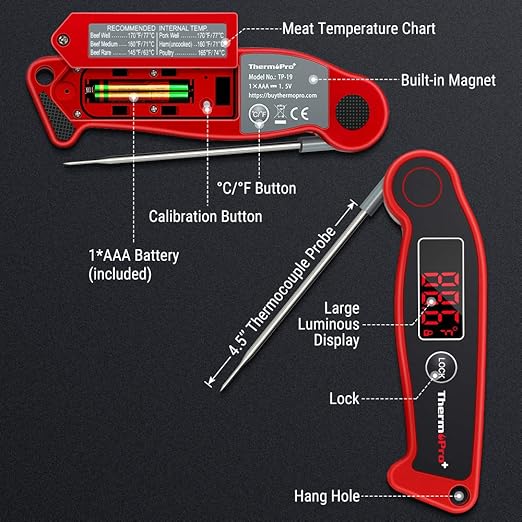 TempPro TempSwift 0.5 Sec Instant Read Digital Meat Thermometer Waterproof