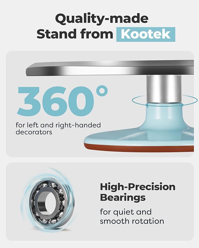 Kootek Aluminum Cake Stand Turntable for Party, Base Giratoria Para Pastele