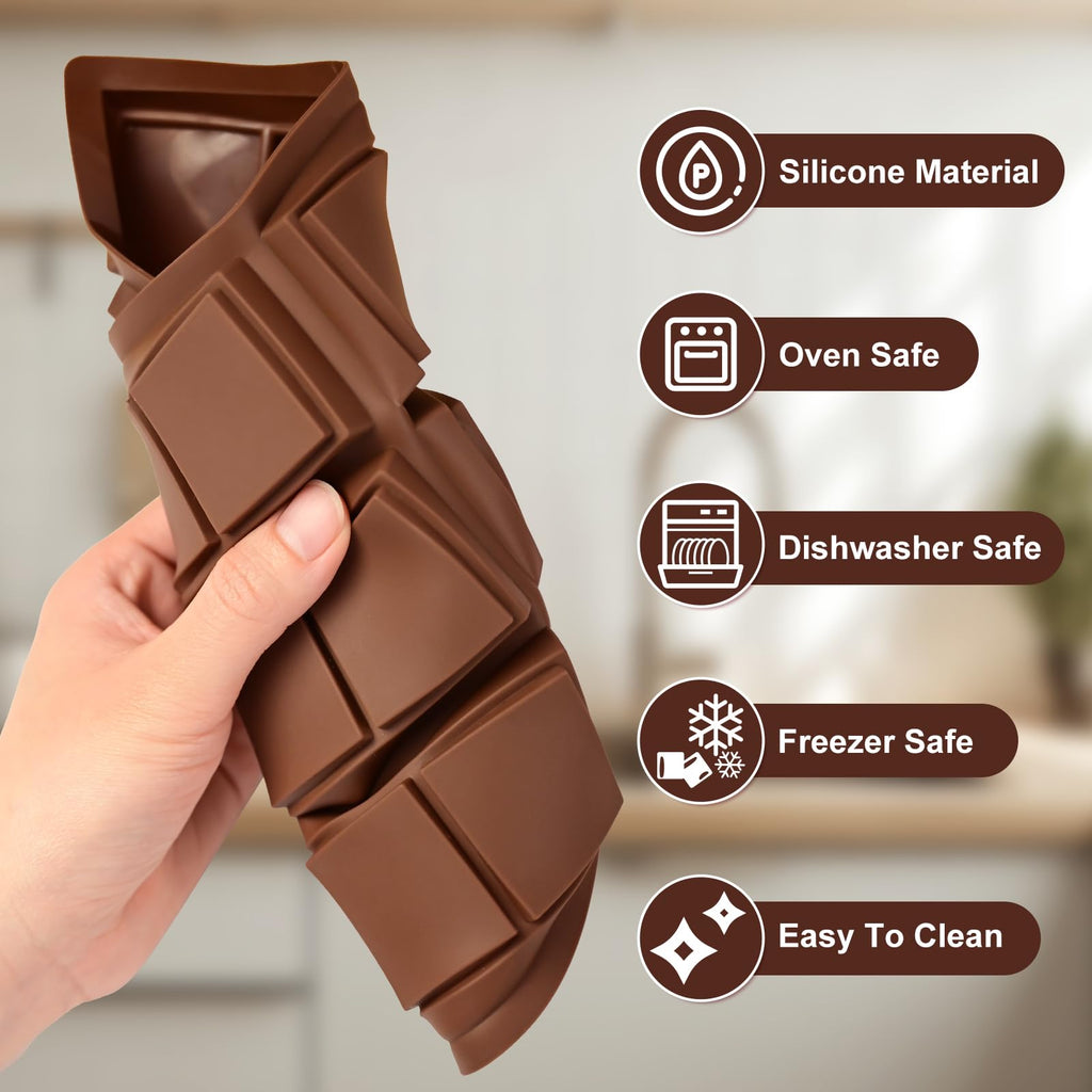 Chocolate Bar Molds for Dubai Pistachio, 2 Pack Square Chocolate Mold