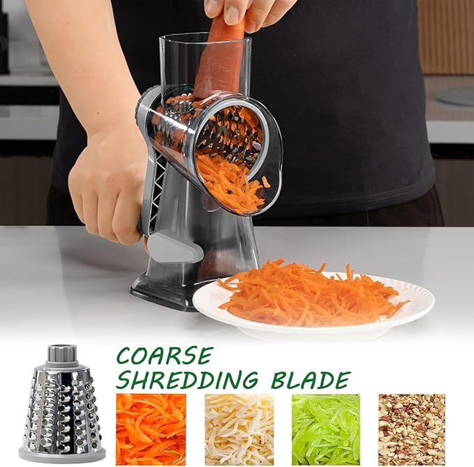 Dachenus Cheese Grater Rotary Cheese Grater,Versatile Cheese Shredder