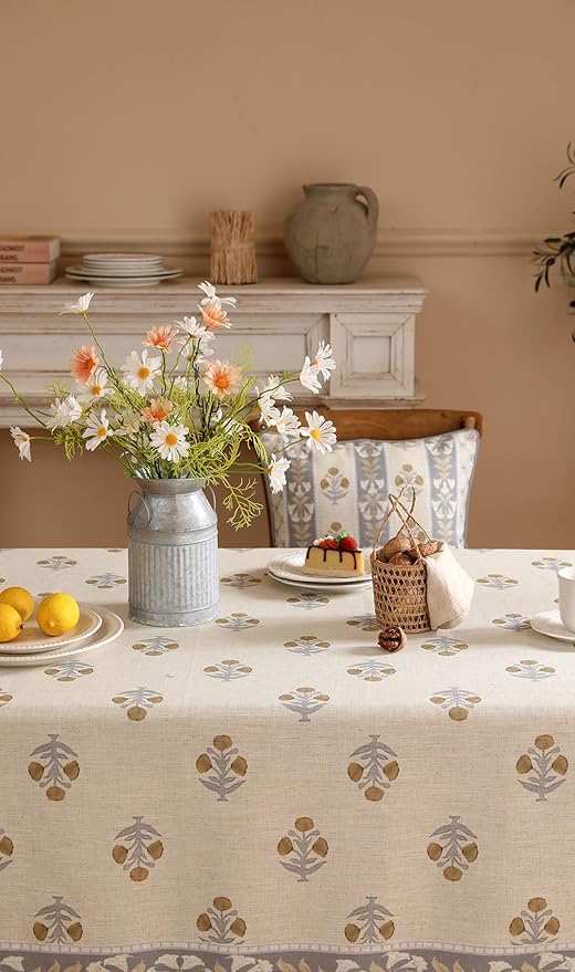 patdrea Vintage French Linen Tablecloth,Rectangular,94"x63"-Istana A