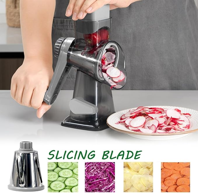 Dachenus Cheese Grater Rotary Cheese Grater,Versatile Cheese Shredder