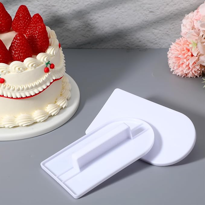 XLIUAX 2 PCS Fondant Smoother, White Plastic Fondant Icing Smoother