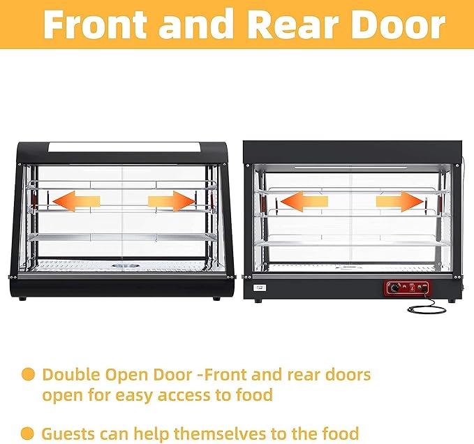 Whalefall 35" Countertop Food Warmer,w/3D Heating Warm for Food Pizza
