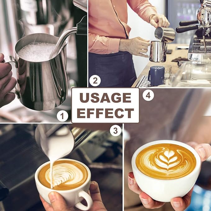 iHeartYard Espresso Milk Frothing Pitcher, Stainless Steel 300Z/900ML Coffee Milk Frother Cup with Decorating Art Pen for Espresso Machine, Latte Art