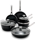 Lumenflon Orfeo 10 Piece Nonstick Cookware Set, Made in Italy, Diamond Ceramic PFAS-Free Pots & Pans, Induction Ready, Scratch Resistant, Laser-Fused Surface for Durability, Dishwasher Safe