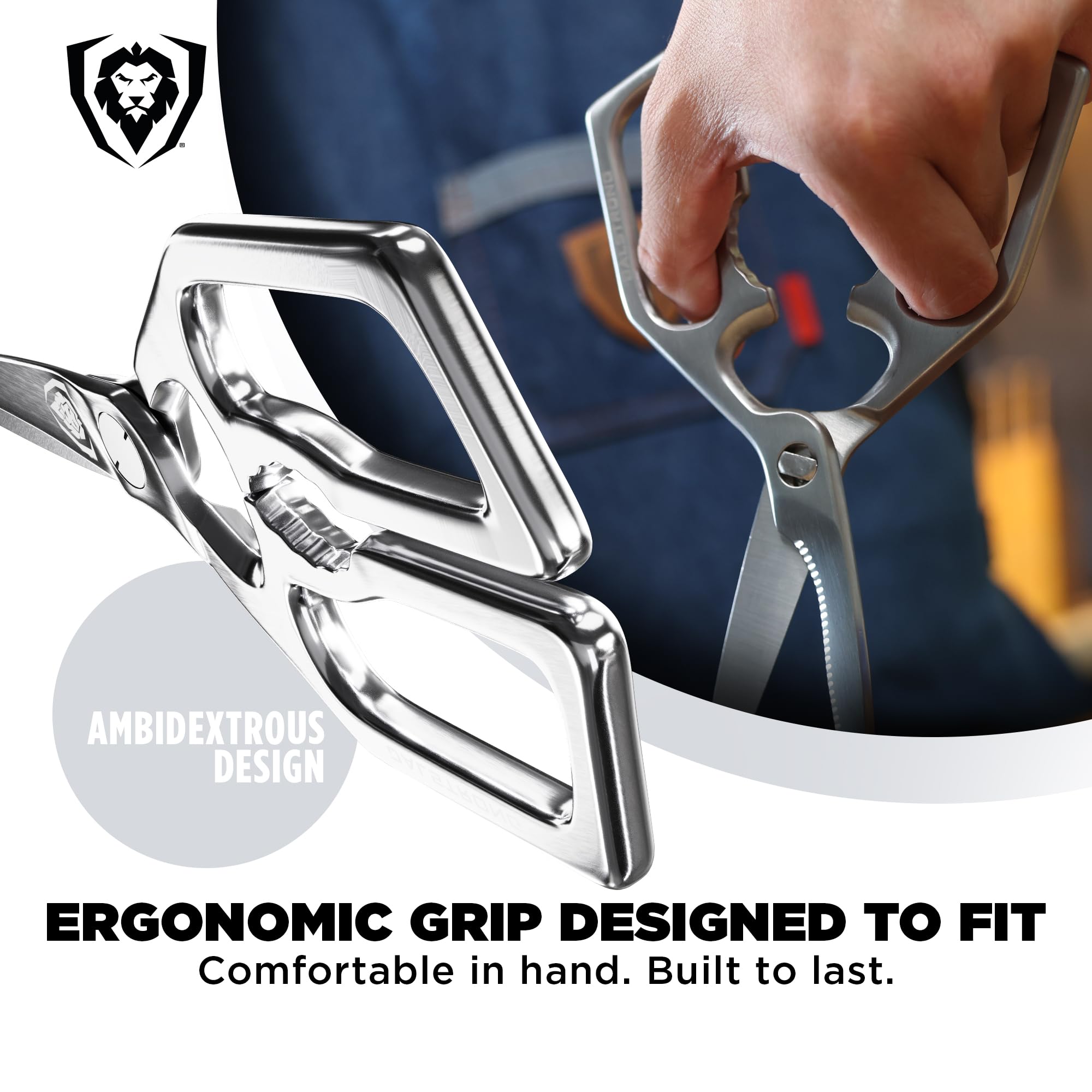 Dalstrong Kitchen Scissors — Japanese Stainless Steel Shears, Ambidextrous, Detachable for Cleaning — For Spatchcocking Chicken, Trimming Herbs, Pizza, Flatbread & Package Opening