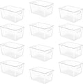 YIHONG 12 Pack Clear Storage Bins, Pantry Organizer Bins with Handle, Large