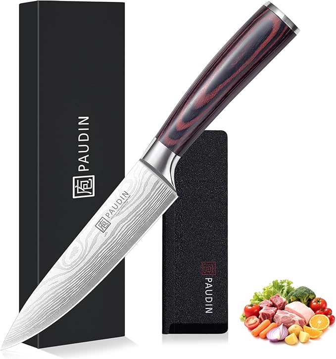 PAUDIN Chef Knife, 6 Inch Sharp Kitchen Knife, Small Kitchen Knives