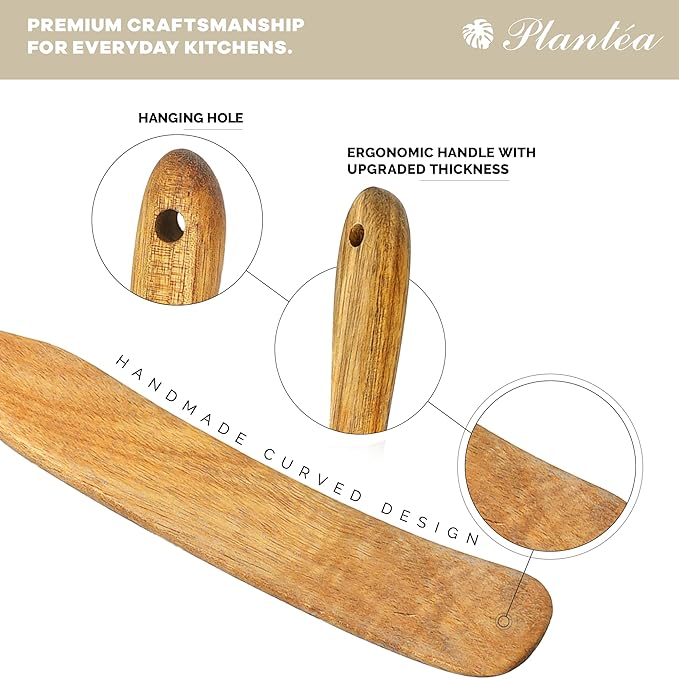 2 pcs Skinny Spurtle for Sourdough Starter, Reaching Bottom of Jar Wooden Spurtle for Mixing, Acacia Wood Dough Whisk, Sourdough Bread Baking Supplies