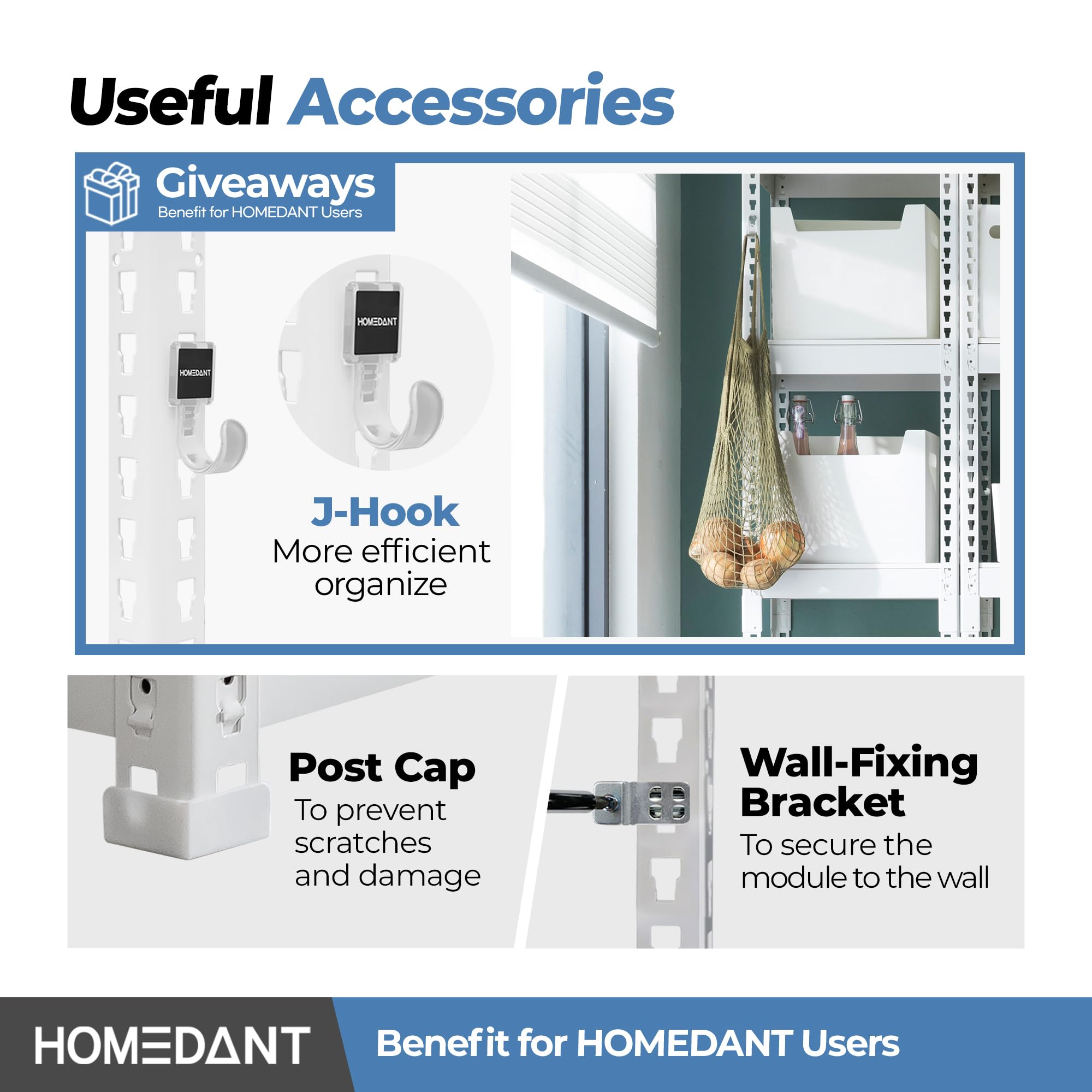 HOMEDANT White 28" W 5 Tier Storage Shelves Garage Shelving Unit Metal