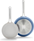 GreenPan Nova 8” & 10” 2 Piece Frying Pan Skillet Set, Oprah’s Favorite Things 2024, Induction Suitable PFAS-Free Nontoxic Ceramic Nonstick, Dishwasher & Oven Safe, Quick Even Heating
