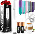 Zulay Kitchen Powerful Milk Frother AA Batteries Included – Ultra Fast Handheld Drink Mixer with Stainless Steel Whisk Stirrer for Coffee, Protein, Matcha & More, Frother Wand Electric Frothmate