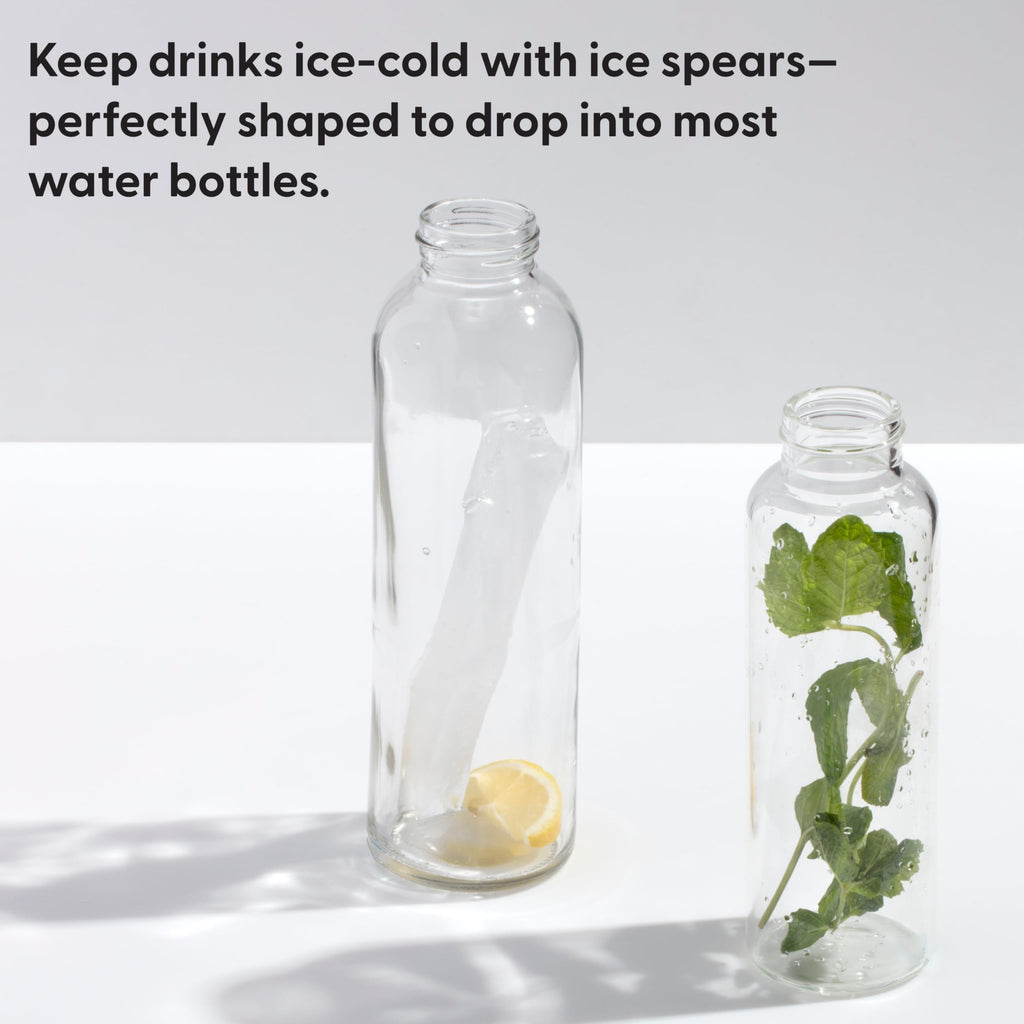 W&P Peak Silicone Water Bottle Ice Tray w/ Protective Lid | Charcoal| Easy to Remove Ice | Food Grade Premium Silicone | Dishwasher Safe, BPA Free