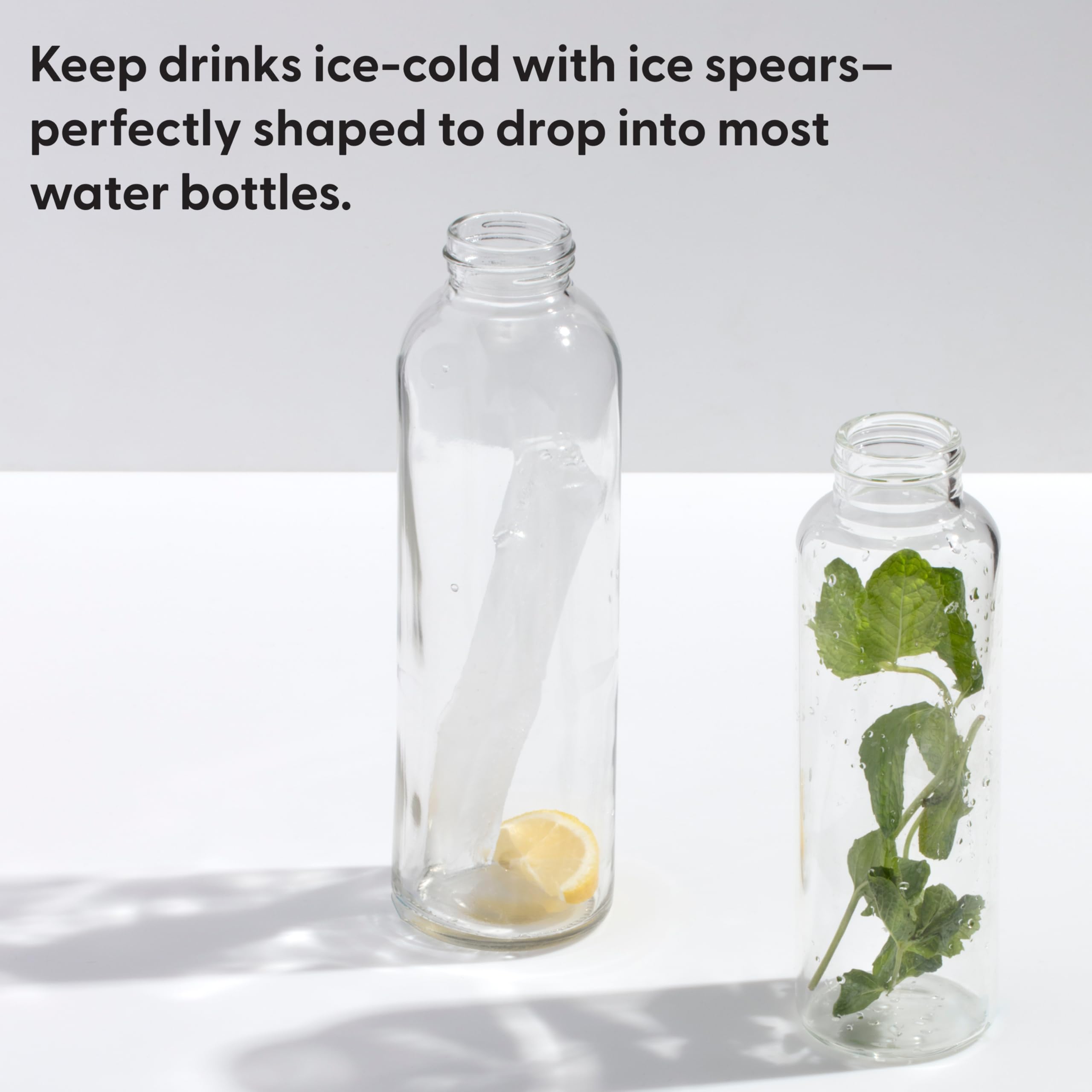W&P Peak Silicone Water Bottle Ice Tray w/ Protective Lid | Charcoal| Easy to Remove Ice | Food Grade Premium Silicone | Dishwasher Safe, BPA Free