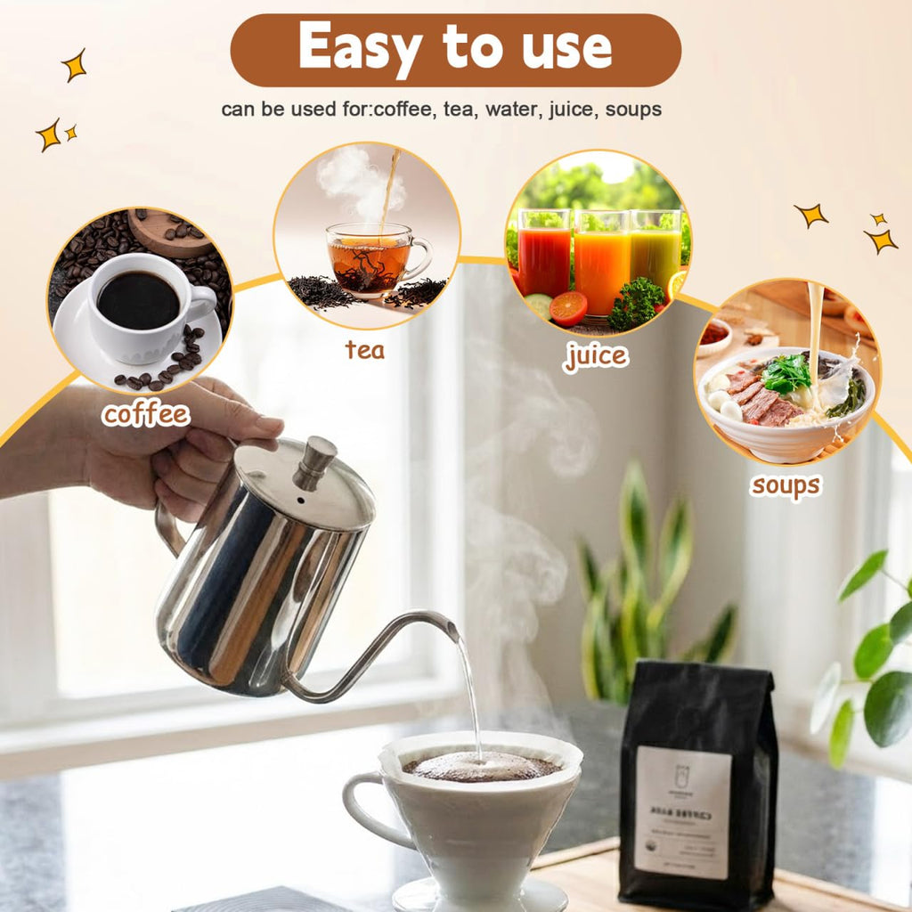 Gooseneck Kettle, 600ML Coffee Pour Kettle with Thin Spout